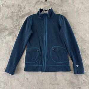 Kuhl Kashmira Full Zip Jacket Womens XS Blue Knit Fleece Pockets Lightweight‎